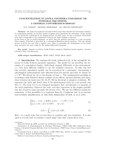 CONCENTRATION IN LOTKA-VOLTERRA