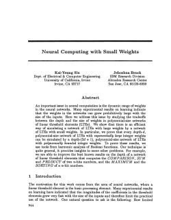 Neural Computing with Small Weights