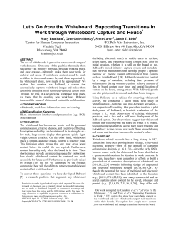 Let`s Go from the Whiteboard: Supporting Transitions in Work