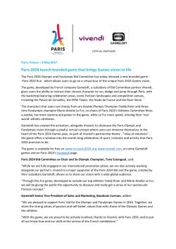Paris 2024 launch branded game that brings Games vision to life