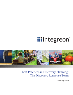 Best Practices in Discovery Planning: The Discovery Response Team