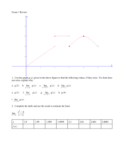 Exam 1 Review 1. Use the graph given in the above figure to find the