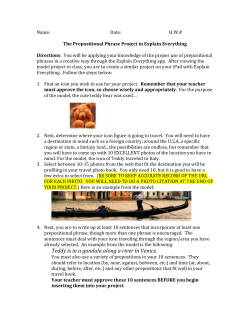 Prepositional Phrase Requirements