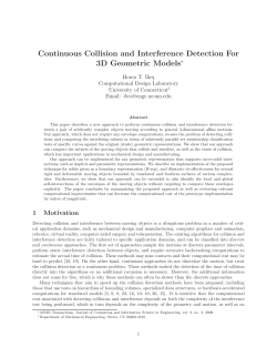 Continuous Collision and Interference Detection For 3D Geometric
