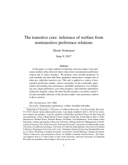 The transitive core: inference of welfare from nontransitive