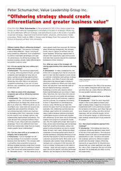 Offshoring strategy should create differentiation and greater