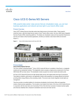 Cisco UCS E-Series M3 Servers Data Sheet