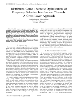 Distributed Game Theoretic Optimization Of Frequency Selective