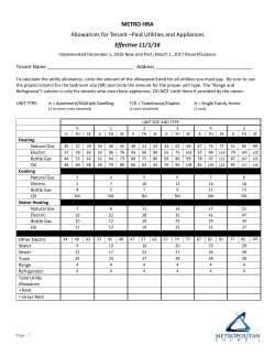 2016 utility allowance form