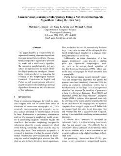 Unsupervised Learning of Morphology Using a Novel Directed