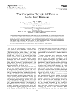 Myopic Self-Focus in Market-Entry Decisions