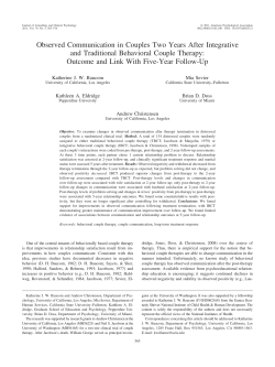 Observed Communication in Couples Two Years After Integrative