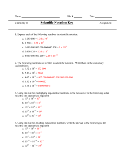 Scientific Notation Key