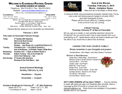 2015-02-01 Announcements