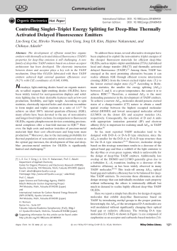 Controlling Singlet&ndash;Triplet Energy Splitting for Deep‐Blue Thermally