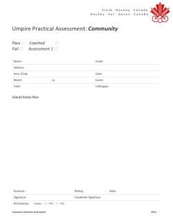 Community Umpire Field Assessment