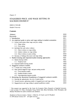 staggered price and wage setting in macroeconomics