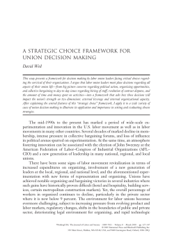 a strategic choice framework for union decision making
