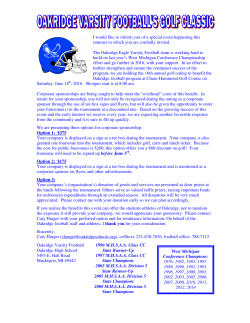 I would like to inform you of a special event happening this summer