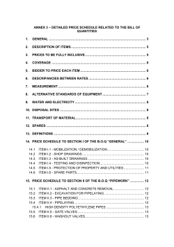annex 3 &ndash; detailed price schedule related to the bill of quantities 1