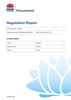 Negotiation Report