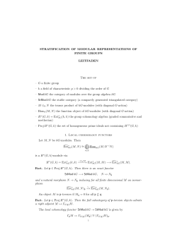 STRATIFICATION OF MODULAR REPRESENTATIONS OF FINITE