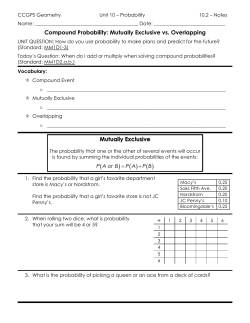 Notes * Greatest Common Factor (GCF)