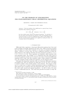 ON THE PROBLEM OF LINEARIZATION FOR STATE