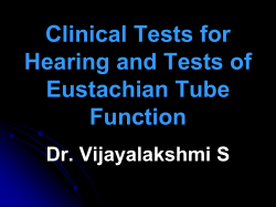 Clinical Tests for Hearing