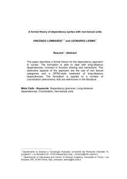 A formal theory of dependency syntax with non-lexical