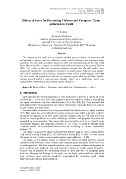 Effects of Sport for Preventing Violence and Computer Game