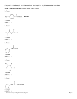 Chapter 21 - Carboxylic Acid Derivatives