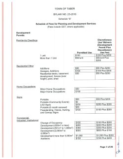 TOWN OFTABE R BYLAW NO. 23