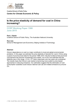 Is the price elasticity of demand for coal in China increasing?