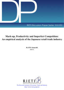 Mark-up, Productivity and Imperfect Competition:An empirical