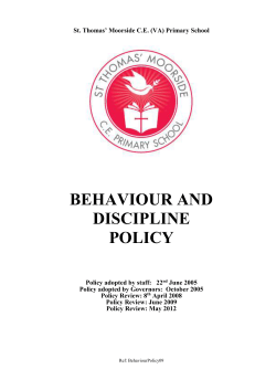 Behaviour Policy 12 - St Thomas Moorside CE