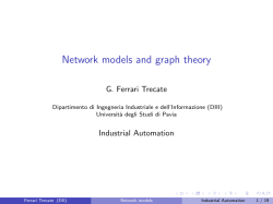 Network models and graph theory - Universit&agrave; degli studi di Pavia