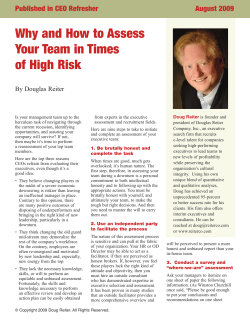 Assessing Your Team - The Douglas Reiter Company