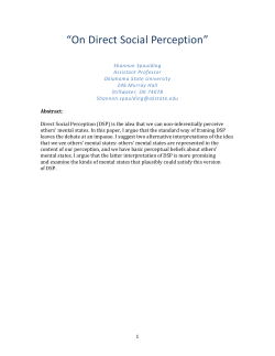 On Direct Social Perception