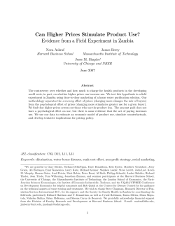 Can Higher Prices Stimulate Product Use? Evidence from a Field