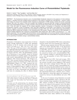 Model for the Fluorescence Induction Curve of Photoinhibited