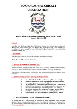 13th March 2017 - Oxfordshire Cricket Association