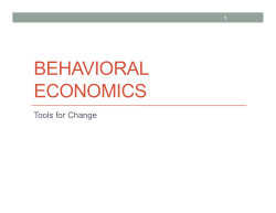 BEHAVIORAL ECONOMICS