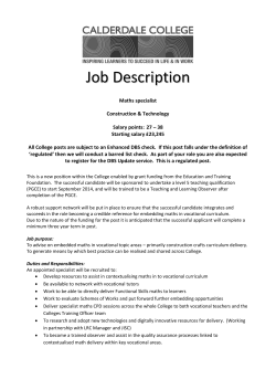 Maths specialist - Calderdale College