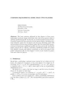 UNIFORM EQUILIBRIUM: MORE THAN TWO PLAYERS