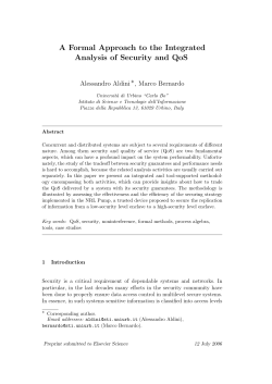 A Formal Approach to the Integrated Analysis of Security and QoS
