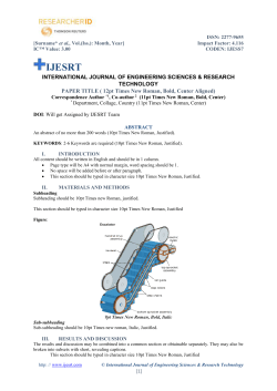 IJESRT Manuscript Template