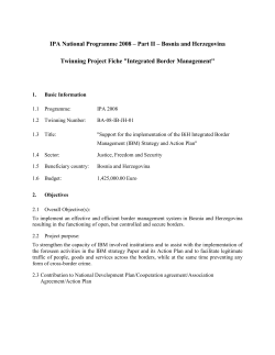 The revised BiH IBM Strategy Paper and its