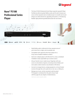 Nuvo&reg; P3100 Professional Series Player