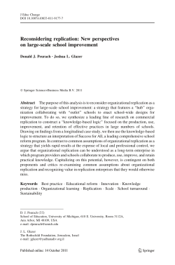 New perspectives on large-scale school improvement